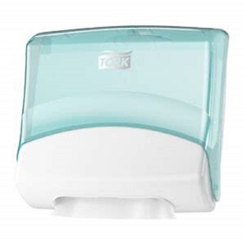 654000 - Tork Distributeur Chiffons Plié Plastique Blanc/Turquoise W4